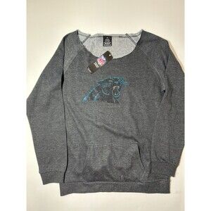 NWT Carolina Panthers Women’s Rhinestone Beaded Gray Sweatshirt Pocket Size M